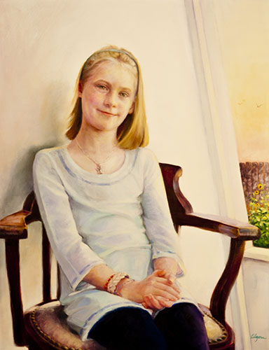 portrait of a young girl seated